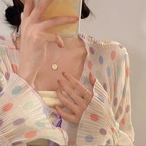 Cute bear necklace female shell small temperament simple Joker sweater chain niche design sense advanced choker