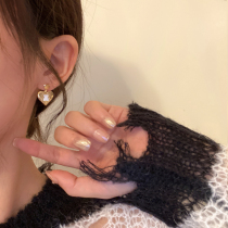 Love bear earrings unique design sense temperament Joker earrings niche exquisite earrings earrings no ear clip girls