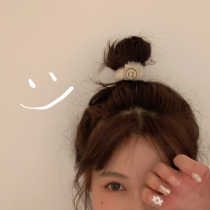 Smiley plush Hairband hairclip double ponytail leather band women tie hair clip hair rope cute girl hair hair jewelry headdress
