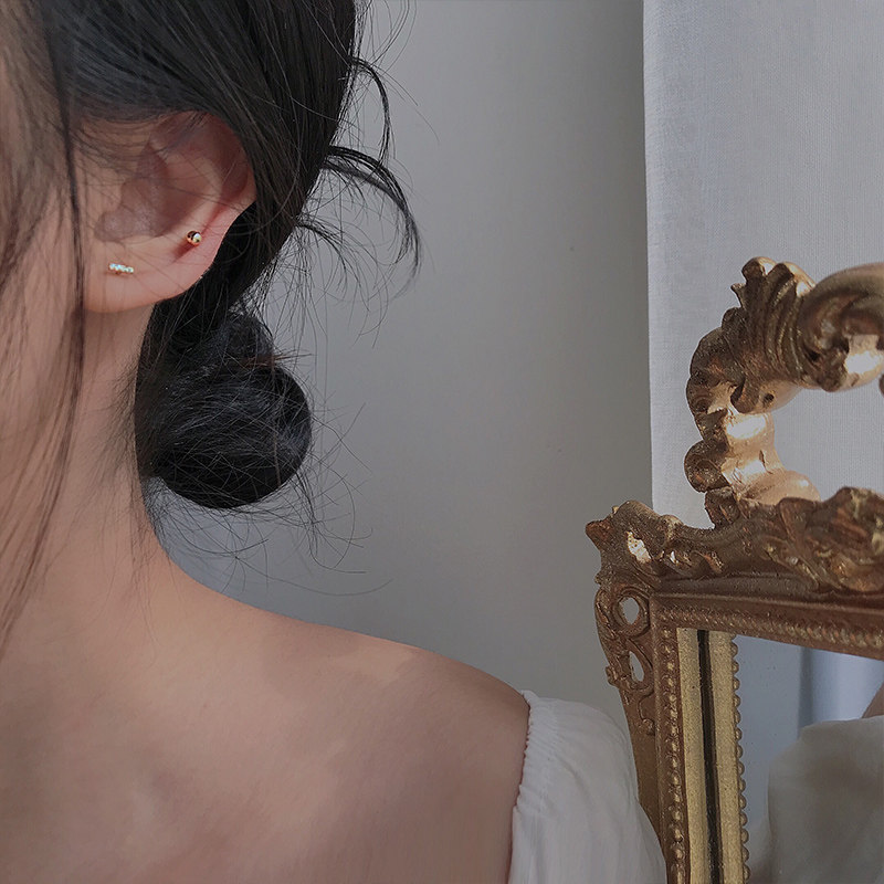 Every day not heavy sample five-piece set of ear pins simple and exquisite zircon girls small sleep without removing earrings R377