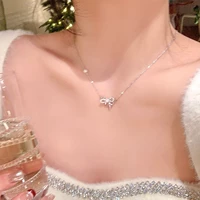 Колье с бантиком из циркония