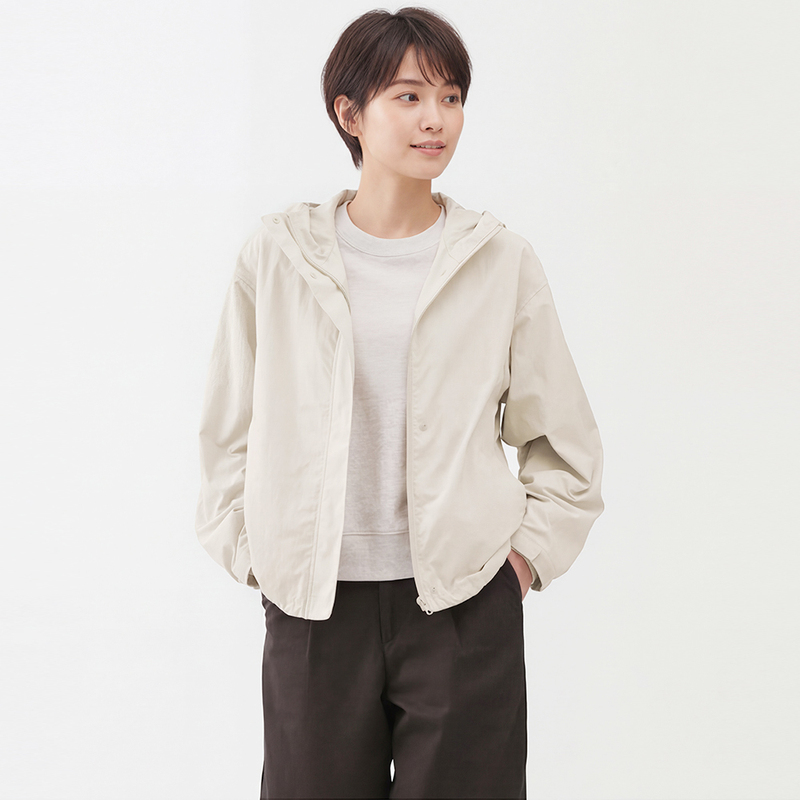 New Japanese-Style Unprinted Uv Protection Hooded Jacket for Women, Waterproof Casual Portable Hooded Coat, Short Workwear