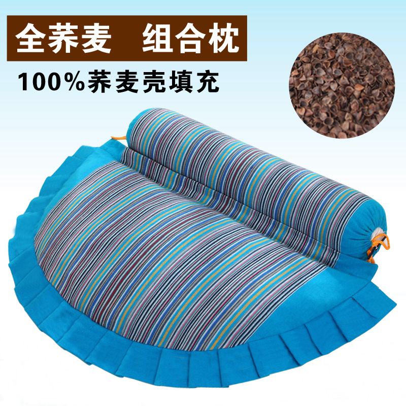 Gối cổ tử cung sửa chữa cổ tử cung cột sống cổ gối người lớn cũ vải thô kiều mạch vỏ kẹo tròn gối có lõi gối dễ giặt và giặt gối lock&lock