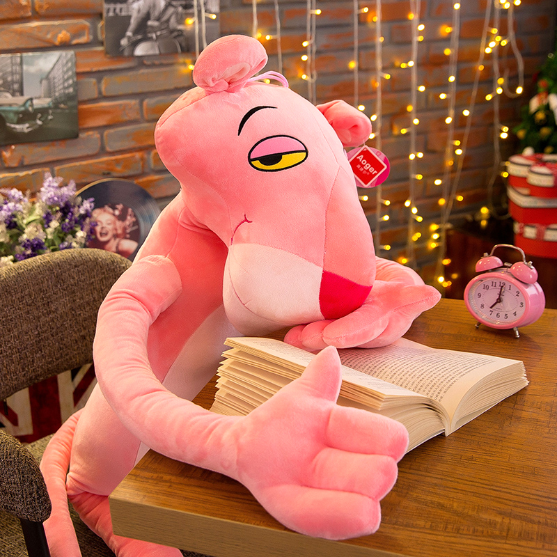 Genuine pink leopard doll naughty leopard rag doll playful leopard plush toy girl sleeping pillow birthday gift