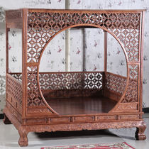 Hot Wax Red Wood Plum Rack Bed Tinged Hedgehog Purple Sandalwood Pears Wood Double Man Bed Minqing Antique Furniture Plus-size Bed