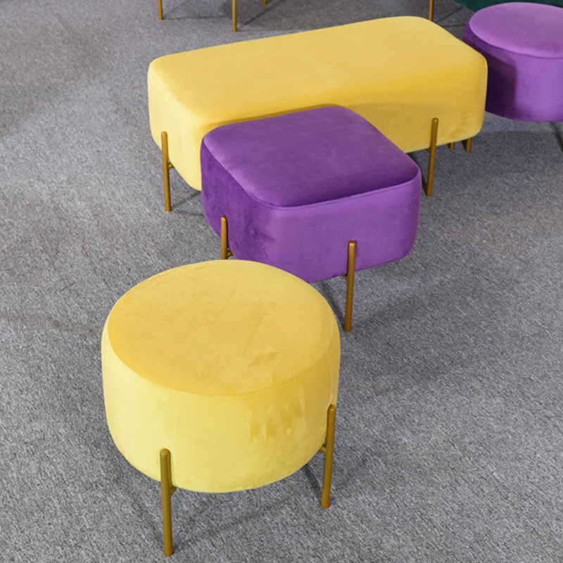 Nordic Shoe Changing Stool Home Door Living Room Entrance Wearing Shoes Creative Light Luxury Iron Art Modern Simple Home Bench