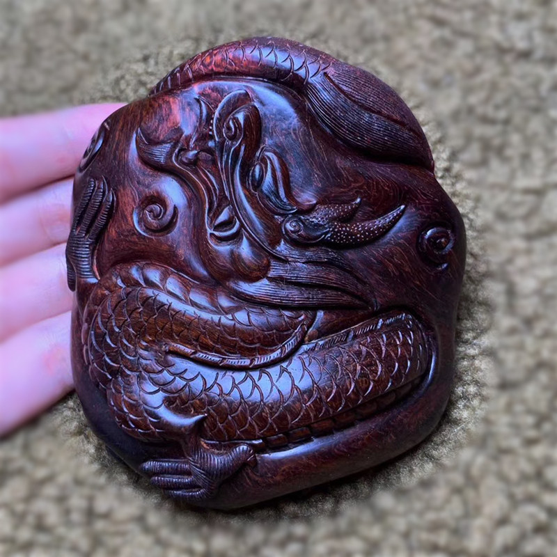 Hainan Yellow Flower Pear Handlebar Playpiece Wood Carving Dragon Pendulum with Gourd Bull leopard Pendant 46 Signs The Zodiac Patron Saint