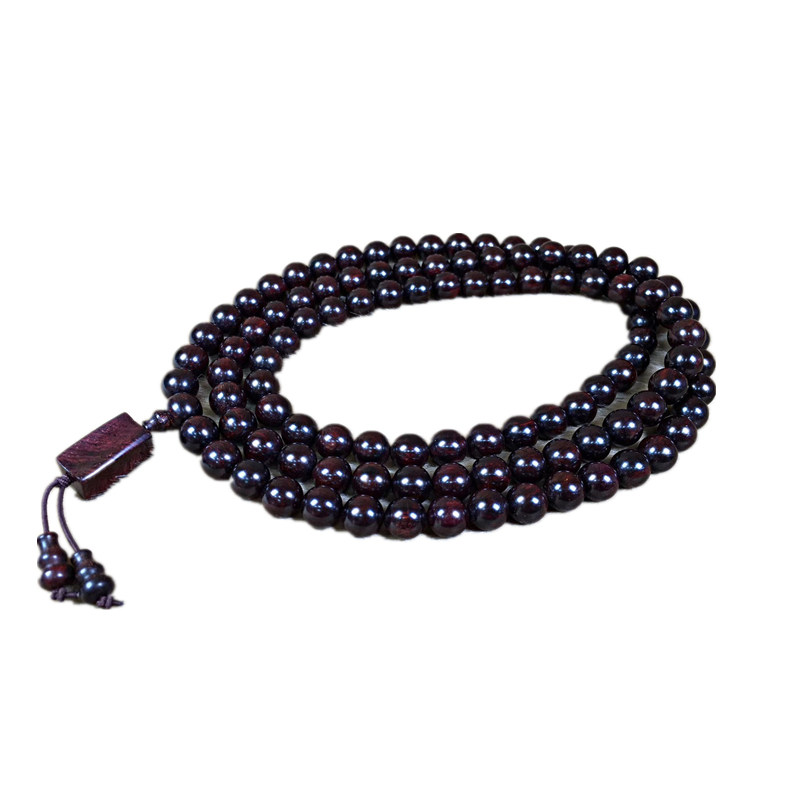 108 10mm Hainan Huanghuali rosary beads, old materials, purple oil pear Buddha beads, wood bracelets, sea yellow sea emperor