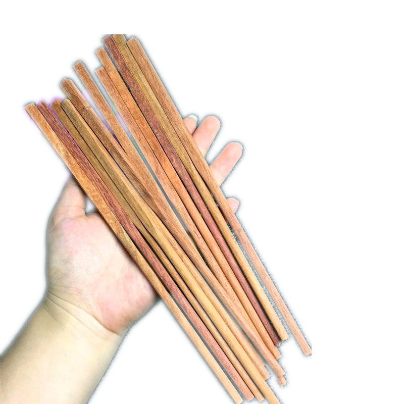 Solid wood chopsticks Home anti-slip and non-mouldy customizable Myanmar flower pears red wood gold silk Nan no lacquer No wax 10 Double