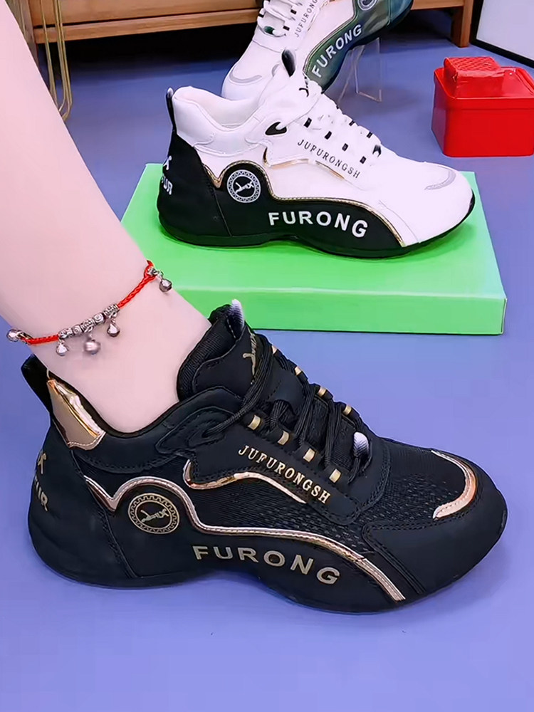 Genuine Leather Women's Shoes, New Summer Sports and Casual Shoes, Ice Silk Mesh Breathable Dad Shoes, Women's Soft-Soled Soft-Surface Dance Shoes