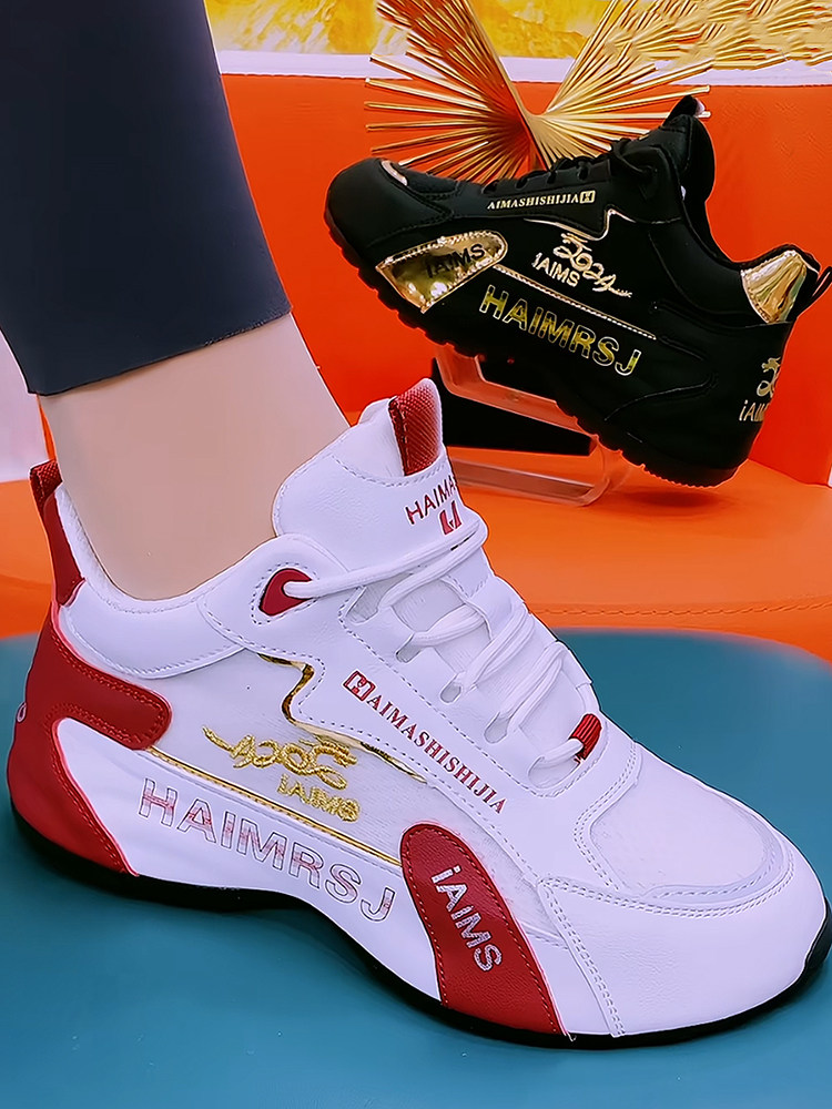 Genuine Leather Women's Shoes 2025 New Style Ice Silk Mesh Breathable Dad Shoes Internet Celebrity Hot Style Soft Sole Non-Slip Sports Casual Shoes