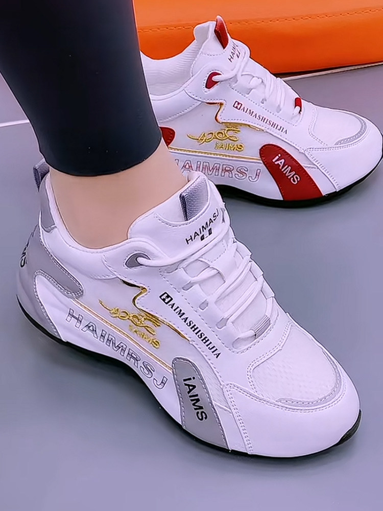 Genuine Leather Women's Shoes 2025 New Model Mesh Breathable Dad Shoes Internet Celebrity Hot Style Soft Sole Non-Slip Sports Casual Shoes Mesh Shoes