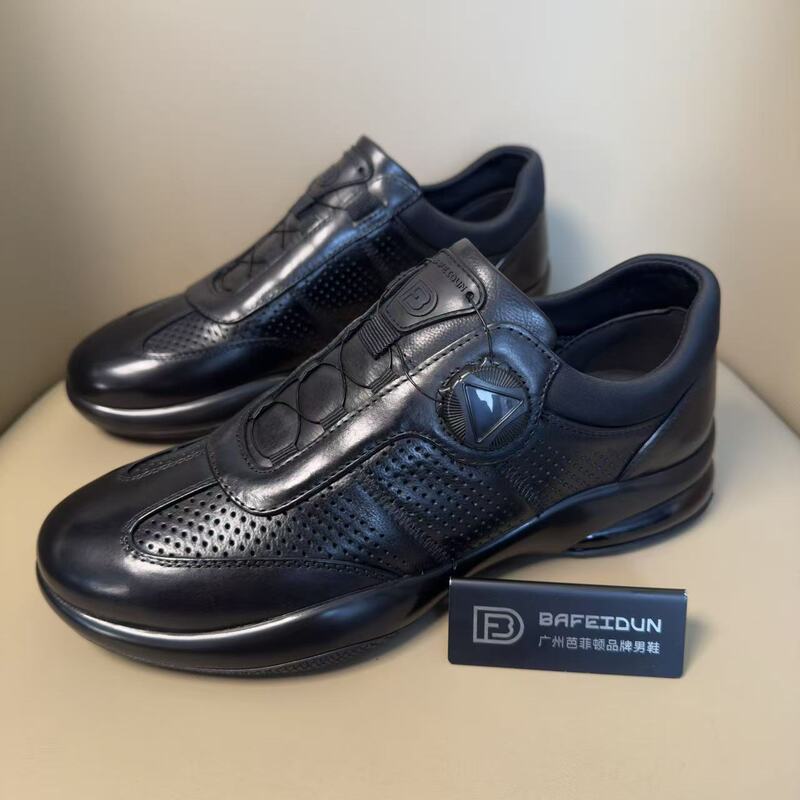 Guangzhou Handmade Men's Shoes Trendy Shoes Popular Single Shoes Thick-Soled Casual Leather Shoes Casual Sports Men's Shoes 397-1003