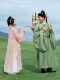 New Studio Couple-Themed Outfits: Tian Gengji Hanfu, Playful and Cute Wedding Photos, Fresh Pink and Green Tang Suit