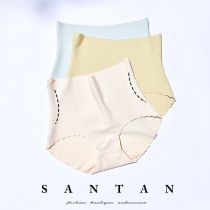 High waist one slice of ice wire trace underwear female simple zero sensation of the belly hips pure summer triangle