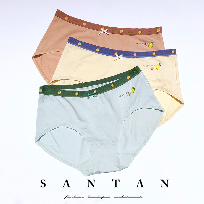 Summer vitality modal underwear girly thin section breathable antibacterial simple bow briefs mid-waist solid color