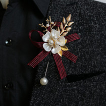 Korean beautiful bride groom wedding corsage best man bridesmaid wedding flower brooch hipster sister hand flower