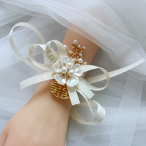 Wedding bridesmaid wrist flower simple beautiful bride sister group hand tie flower wedding hand flower bracelet jewelry