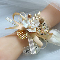 New ins wedding bridegroom brooch best man word brooch magnolia flower dress bride bridesmaid wrist flower