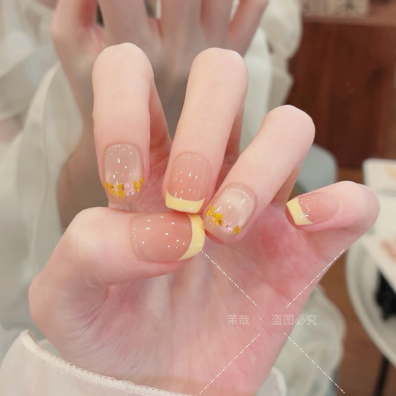 Mo Zai Original【Letter from Early Spring】Purely Handmade Wearable Short Nails, New Style Dried Flower Spring Nail Art 0030 Mo Zai Original【Letter from Early Spring】Purely Handmade Wearable Short Nails, New Style Dried Flower Spring Nail Art 0030