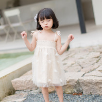 Korean version lace flower bandeau dress Summer baby sundress Fashion little princess summer dress Girls skirt