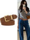Brown Genuine Leather Women's Belt, 2025 New Model, Suitable for Jeans, High-End Suede Leather Belt for Women