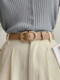 Khaki Genuine Leather Women's Wide Belt, Summer Decorative Versatile 2025 New Trendy Fashion Personality Belt