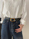 Brown Genuine Leather Women's Belt for Jeans, 2026 New Style, High-End Belt for Women, Versatile Belt
