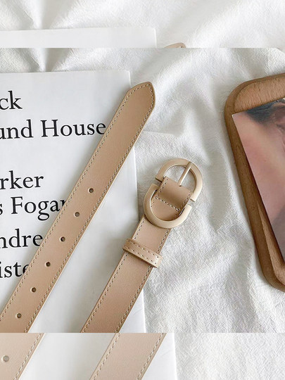 Khaki Genuine Leather Women's Wide Belt, Summer Decorative Versatile 2025 New Trendy Fashion Personality Belt