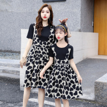 Pro-child dress female dress foreign air Summer Dress Fat Moms Big Code Love Tandem Dress Nepotism Red Korean Version 2020 New Tide