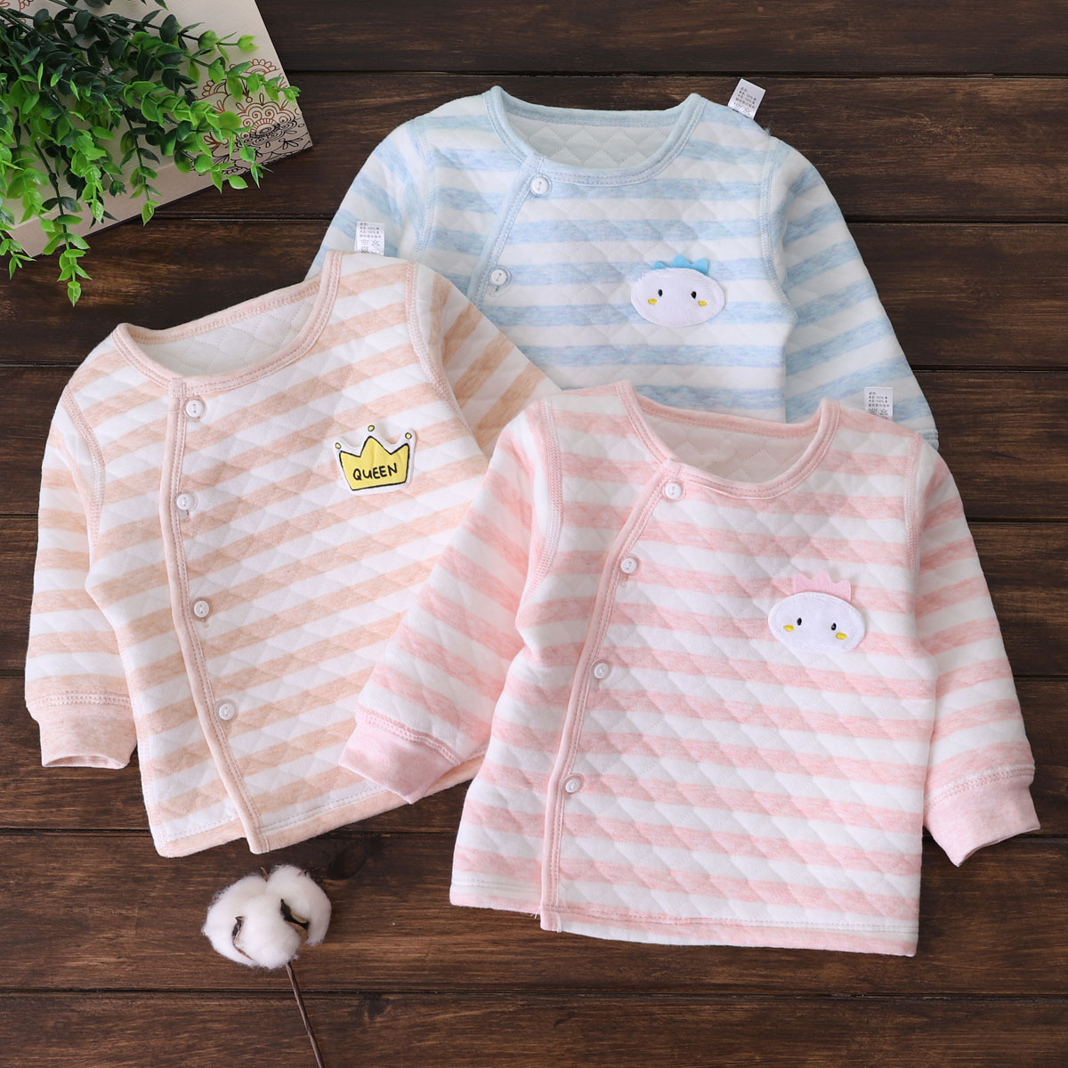 0-3 Months Newborn Baby Autumn Winter Fever Coat Cotton 6 Baby Air Cotton Blouse 9 Spring Autumn Winter 1 ½