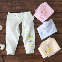 Baby cotton open pants 0-3-6 months new baby Velcro adjustable open foot pants Four Seasons