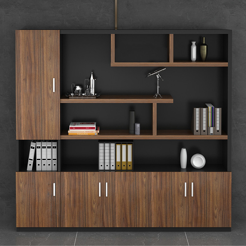 Office furniture wooden file cabinet bookcase combination plate data file cabinet boss room background file cabinet