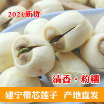 2021 new goods Jianning with core lotus seeds dry goods with core handmade white lotus seeds 500g Fujian farm fresh heart