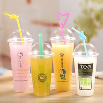 90 caliber disposable 700 milk tea cup plastic cup 500ml Smiley face cup Juice cold drink lemonade cup customization