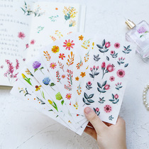 New product simulation flower hand account companion sticker photo album Diary diy material decoration transparent stickers 8 options