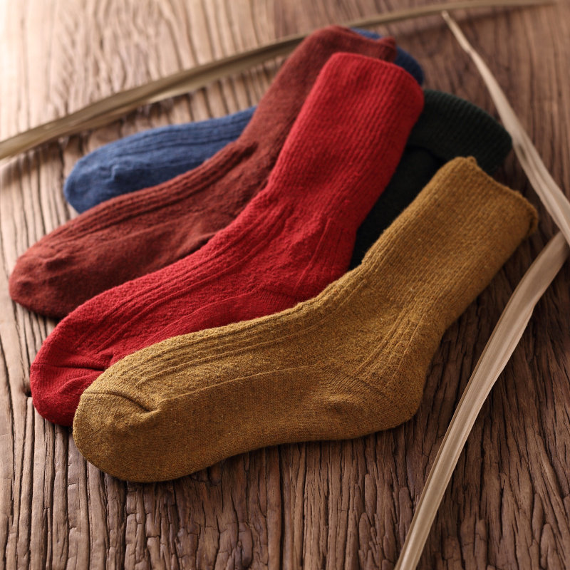 Promotion Winter Thickened Women Socks Wool Socks Retro Color Double Stitch Lady Bubble Socks stockings socks