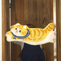 MEWJI Inexplicable Original Kitty Illustrations Cute Home Room Door Living-room Bedroom Profiled Orange Cat Carpet Ground Mat