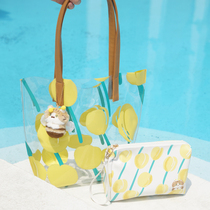 mewji inexplicable original kitty illustrations spring and summer printed pvc transparent bag cute jelly bag large capacity single shoulder bag