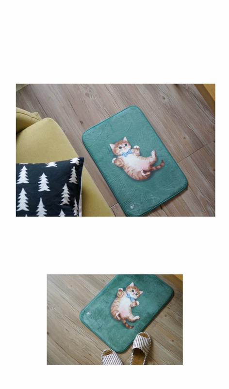 Miao Ji MEWJI gốc dễ thương thảm cửa phòng con mèo Ottoman thảm phòng tắm blue-collar tiền hôn mèo - Thảm