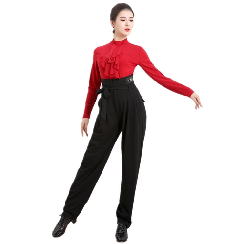 Летние черные цветные штаны, высокая талия, свободный крой