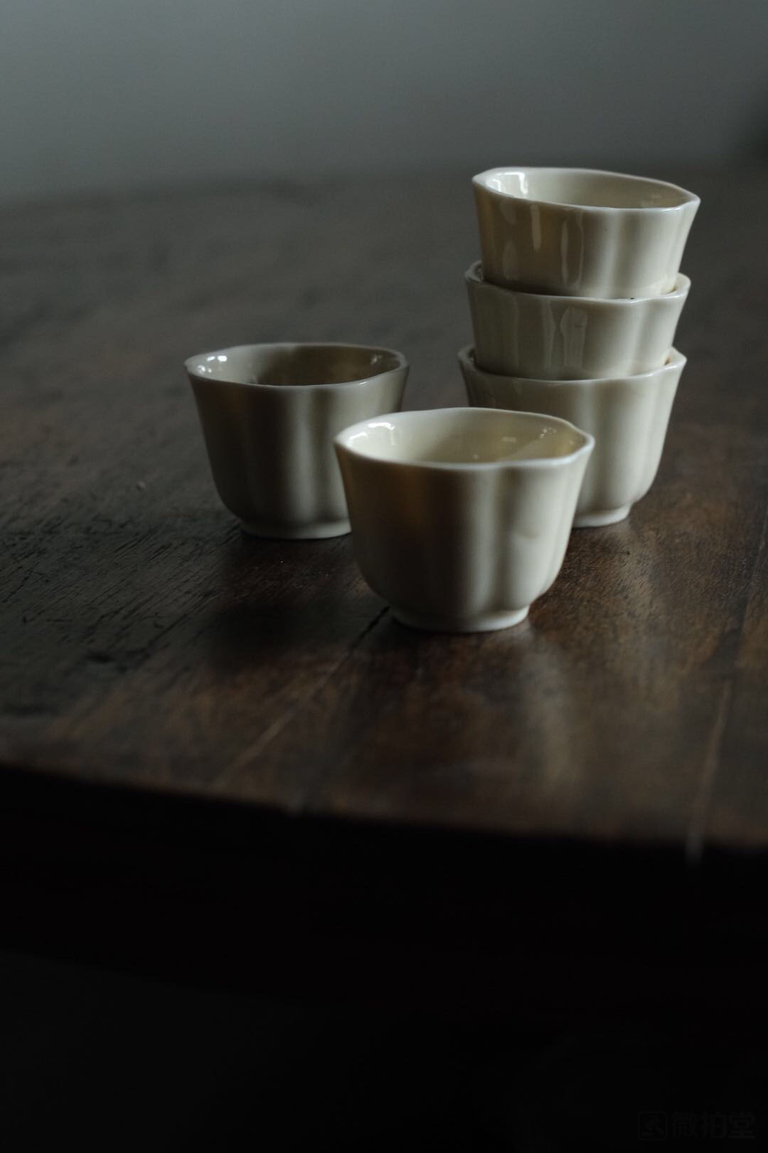 1980s Taiwan Dingdehua White Porcelain Handmade Cup Re-engraved Ming Dynasty Old Mold Petal Cup Zhangzhou Kiln Open Pieces Gongfu Tea