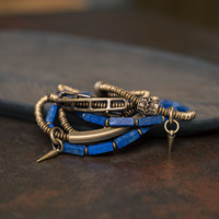 Original niche design frosted square strip lapis lazuli bracelet for women, retro trendy hand accessories, personalized and versatile bracelets for men