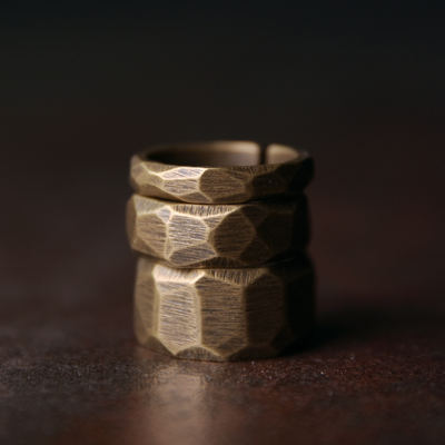 Non-fish House handmade retro copper jewelry, women's original design large ring, men's street trendsetter ring jewelry
