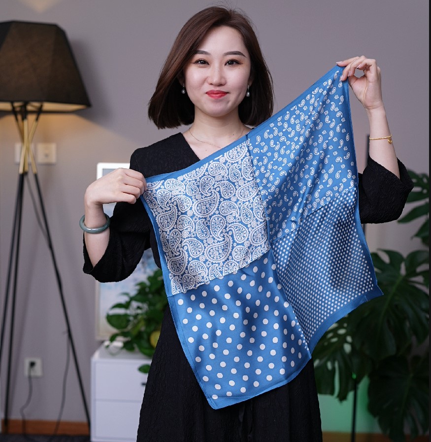 53cm mulberry silk square scarf dual-purpose temperament all-match women