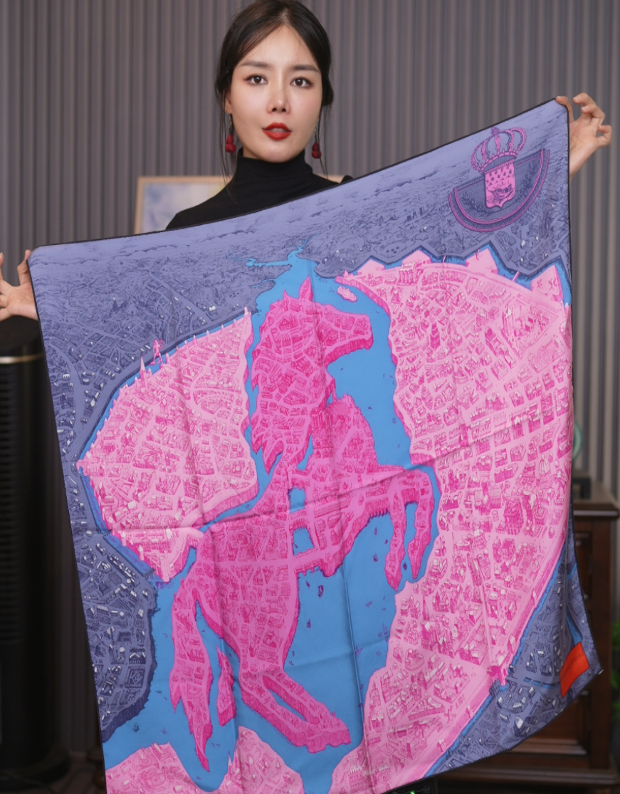 Silk fans 110 Mulberry silk double-sided satin flowers Forbidden City