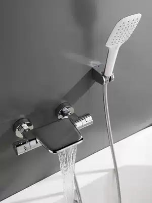 German thermostatic waterfall bathtub faucet hot and cold all copper shower mixing valve surface shower kit