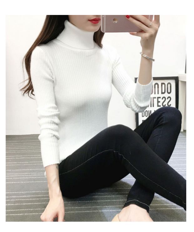Mùa thu và mùa đông áo len mỏng của phụ nữ quần áo mỏng chạm đáy áo len Phiên bản Hàn Quốc của đoạn ngắn mảnh hoang dã nửa cao triều shop thời trang nữ