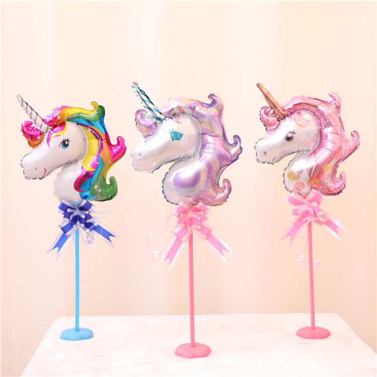 Unicorn Table Floating Table Pendulum Aluminum Film Balloon Baby 100 Days Old Arrangement Children Birthday Party Decoration Placement