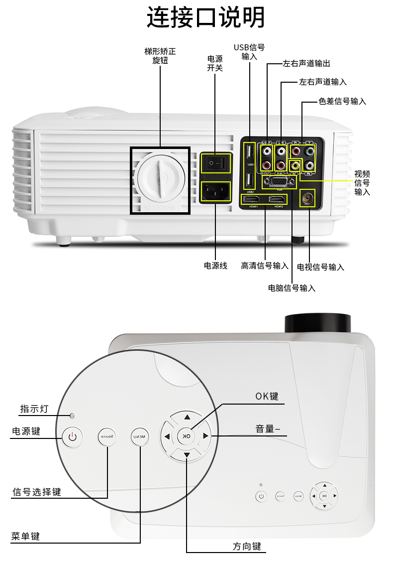 [15 ngày dùng thử miễn phí] Tuoxing tx-865 máy chiếu điện thoại thông minh wifi không dây Hệ thống Android HD rạp hát tại nhà không có màn hình TV gửi màn hình máy chiếu - Máy chiếu